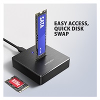 AXAGON ADSA-M2C11, USB-C 10Gbps dokovacia stanica pro 1× M.2 NVMe/SATA SSD