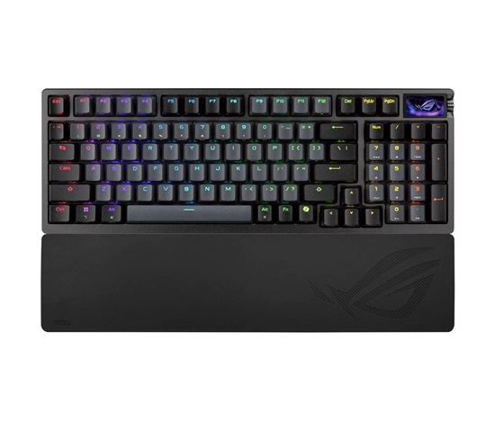 ASUS klávesnice ROG Azoth 96 HE, Mechanická, Bezdrátová, BT, RF 2.4GHz, US, černá