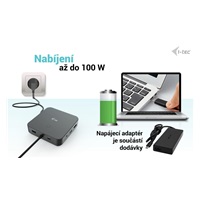 BAZAR - i-tec USB-C HDMI + Dual DP Docking Station + PD 100 W + Universal Charger 112 W - Po opravě (Náhradní krabice)
