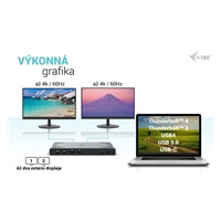 BAZAR - i-tec USB 3.0 / USB-C / Thunderbolt Dual Display Docking Station + PD 100W - Po opravě (Náhradní krabice)