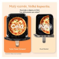 Cosori Turbo Tower Compact horkovzdušná fritéza 8,6 L černá
