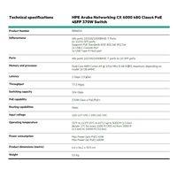 HPE Aruba Networking CX 6000 48G Class4 PoE