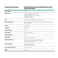 HPE Aruba Networking CX 6000 24G Class4 PoE