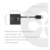 Club3D Switch, DP na 2x DP Oboustranný 2v1, 8K60Hz, 0,5m