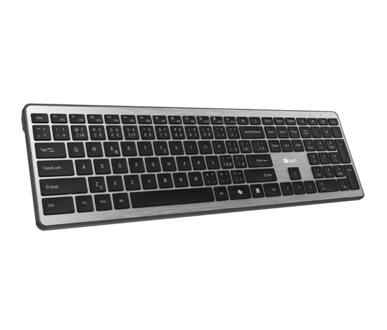 C-TECH Klávesnice Quallis KB-118 Dual mode, bezdrátová, BT5.0 + 2,4GHz, scissors tlačítka, USB nano receiver, CZ/SK