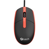 C-TECH Myš WM-10, černo/červená, USB