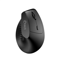 C-TECH Myš VEM-15, vertikální, Dual mode, bezdrátová, BT5.0 + 2,4GHz, 1600DPI, baterie 400 mAh, černá