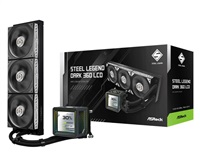 ASROCK Vodní chladič Steel Legend Dark 360 LCD, 3x120mm, LGA1851, AM5, černá