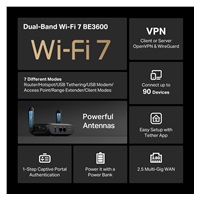 TP-Link TL-WR3602BE přenosný WiFi7 router (BE3600, 2,4GHz/5GHz, 1x2,5GbE WAN, 1xGbE LAN, 1xUSB3.0)