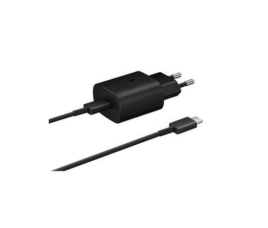 BAZAR - Samsung síťová nabíječka EP-TA800EBE + kabel EP-DG980BBE USB-C, 25W, černá, (bulk) - Po opravě Náhradní krabice