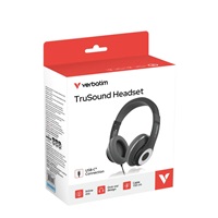 VERBATIM sluchátka TruSound, USB-C, černá