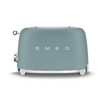 Smeg TSF01EGMEU toustovač / topinkovač, 2 toasty, 6 úrovní opékání, zásuvka na drobky, styl. 50. let, smaragdově zelená