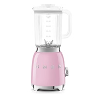 Smeg BLF03PKEU mixér, 800 W, 4 programy, funkce pulse, 18000 RPM, nerezové ostří, Ice crush, 50's Style, růžový