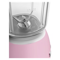 Smeg BLF03PKEU mixér, 800 W, 4 programy, funkce pulse, 18000 RPM, nerezové ostří, Ice crush, 50‘s Style, růžový