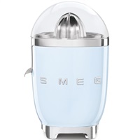 Smeg CJF11PBEU citrusový odšťavňovač, 70 W, manuální tlak, univerzální kužel z nerezové oceli, pastelově modrý