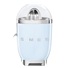 Smeg CJF11PBEU citrusový odšťavňovač, 70 W, manuální tlak, univerzální kužel z nerezové oceli, pastelově modrý