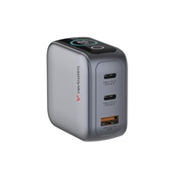 VERBATIM Mini GaN Nabíječka s displejem 65W, 2xUSB-C, 1xUSB-A, šedá