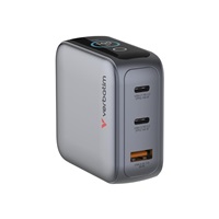 VERBATIM Mini GaN Nabíječka s displejem 100W, 2xUSB-C, 1xUSB-A, šedá