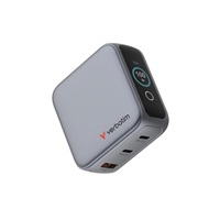 VERBATIM Mini GaN Nabíječka s displejem 100W, 2xUSB-C, 1xUSB-A, šedá