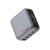 VERBATIM Mini GaN Nabíječka s displejem 140W, 3xUSB-C, 1xUSB-A, šedá