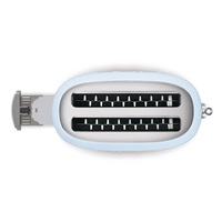Smeg TSF02PBEU, toustovač / topinkovač, 4 toasty, 6 úrovní opékání, zásuvka na drobky, styl. 50. let, pastelově modrý