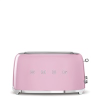 Smeg TSF02PKEU, toustovač / topinkovač, 4 toasty, 6 úrovní opékání, zásuvka na drobky, styl. 50. let, růžový