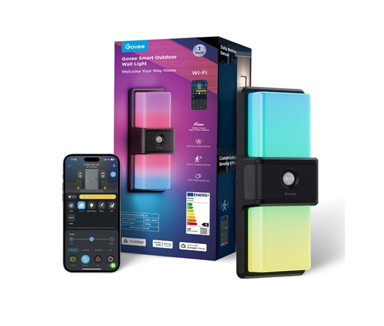 BAZAR - Govee RGBICWW Smart venkovní nástěnné světlo 1500lm Matter - Poškozený obal (Komplet)