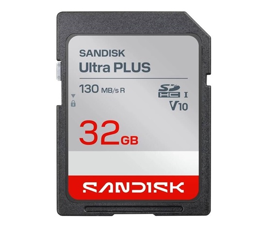Sandisk Ultra PLUS SDHC karta 32GB UHS-I,V10, U1, C10, (130MB/s)