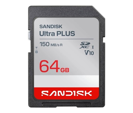 Sandisk Ultra PLUS SDXC karta 64GB UHS-I, V10, U1, C10, (150MB/s)