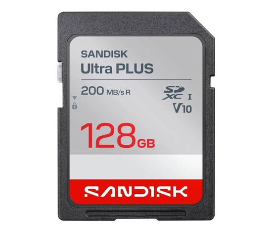 Sandisk Ultra PLUS SDXC karta 128GB UHS-I, V10, U1, C10, (200MB/s)