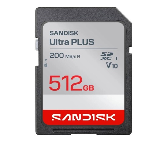 Sandisk Ultra PLUS SDXC karta 512GB UHS-I, V10, U1, C10, (200MB/s)