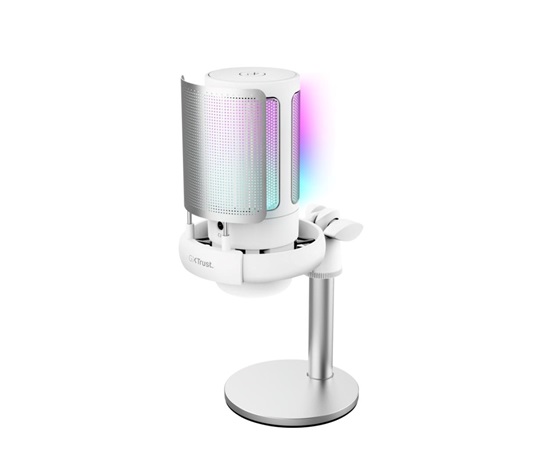 TRUST mikrofon GXT238 Auron, USB-C, RGB, bílá