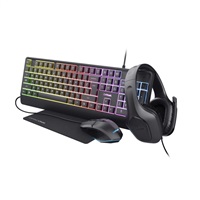 TRUST Sada sluchátka + myš + klávesnice + mousepad GXT 792 Quadrox 4v1 Gaming Bundle EN - Anglický jazyk