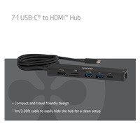 Club3D hub USB-C, 7-in-1 hub s 2x USB, 1xHDMI, 1xUSB-C PD, RJ45, microSD/SD, 140W, 4K60Hz, 1m kabel