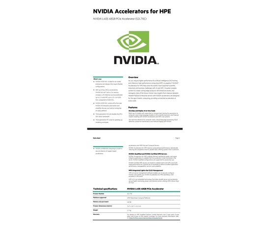 NVIDIA L40S 48GB PCIe Accelerator for HPE RENEW S2L70CR