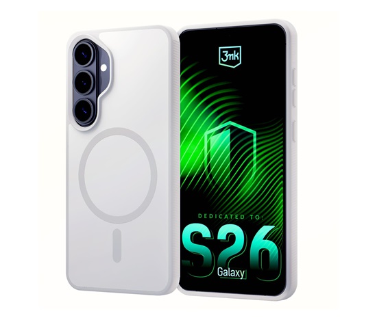3mk ochranný kryt Smoke MagCase White pro Samsung Galaxy S26
