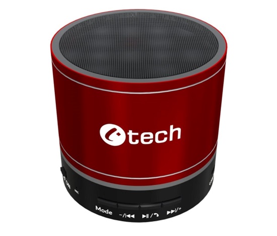 BAZAR - C-TECH repro SPK-08R, bluetooth, červená, poškozený obal