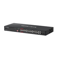MERCUSYS switch MS128GP (24xGbE,24xPoE+,2xGbE,2xSFP,295W)