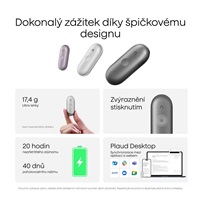 PLAUD Note Pin S Silver - AI hlasový záznamník + náramek a šňůrka na krk