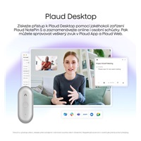 PLAUD Note Pin S Silver - AI hlasový záznamník + náramek a šňůrka na krk