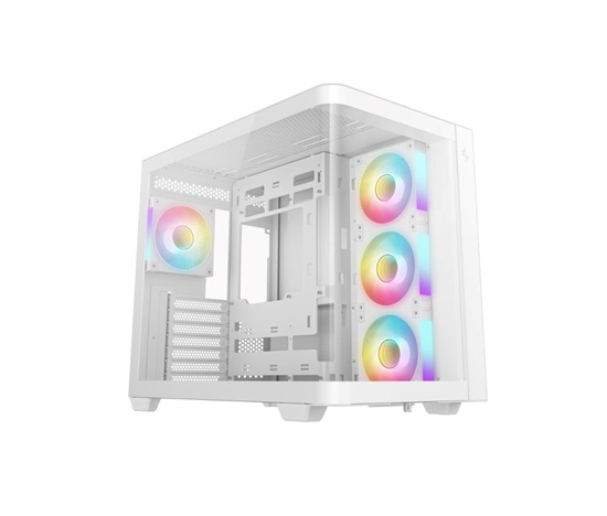 DEEPCOOL Case CG530U 4F WH, ATX, Průhledná bočnice, 4x120mm ARGB Fan, bílá