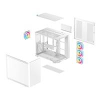 DEEPCOOL Case CG530U 4F WH, ATX, Průhledná bočnice, 4x120mm ARGB Fan, bílá