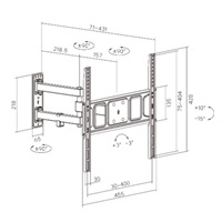 Výsuvný držák Brateck LPA63-443 pro TV 32"-55" 35kg polohovatelný nástěnný