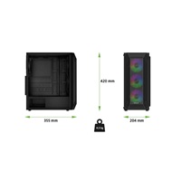 EVOLVEO Xenon, skříň ATX, 4x ARGB ventilátor 120mm, přední panel airflow mesh, černá