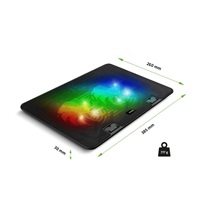 EVOLVEO A101RGB, chladící podložka pro notebook, 2x ventilátor, RGB podsvícení