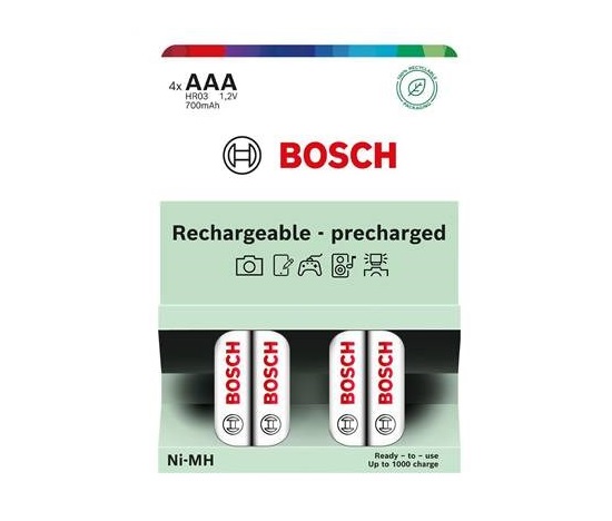 Bosch HR03B4P700/00 AAA 700mAh Ni-MH Ready to Use (Blistr 4 ks)