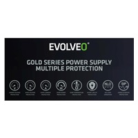 EVOLVEO G850, zdroj 850W, 80+ GOLD, ATX 3.1, aPFC, 140 mm ventilátor, plně modulární, záruka 3 roky, bílý