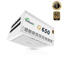 EVOLVEO G650 zdroj 650W, 80+ GOLD, ATX 3.1, aPFC, 140 mm ventilátor, záruka 3 roky, bílý