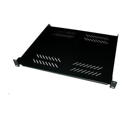 BAZAR - XtendLan 19" police s perforací 1U/400mm, nosnost 25kg, černá - Rozbaleno (Komplet)