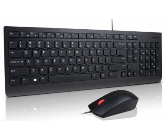 LENOVO klávesnice Essential Wired USB Keyboard + Mouse Set - USB, černá